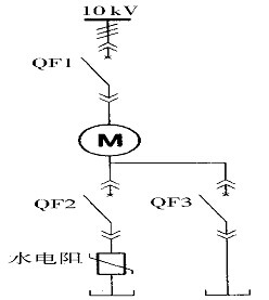 水電阻啟動(dòng)的一次方案主接線(xiàn)圖